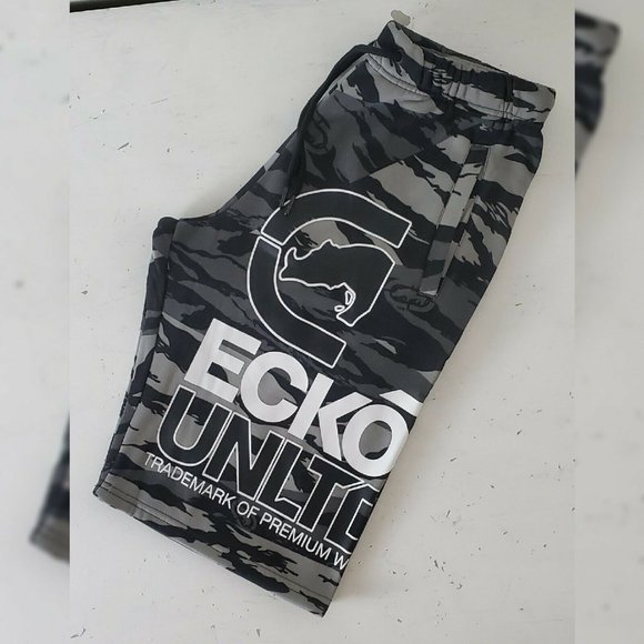 ECKO UNLTD AUTHENTIC FLEX IT FLEECE SHORTS MEN'S REGULAR FIT SIZE S BLACK TIGER - Picture 7 of 8